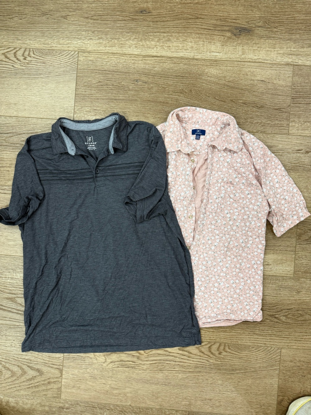 Pink Floral Button Up Shirt and Polo